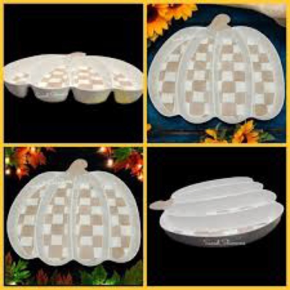 Rachel Ashwell - The Farmhouse - Pumpkin Shaped Checkered Serving Platter